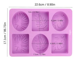 Molde silicona 6 jabones rectangulares ornamental